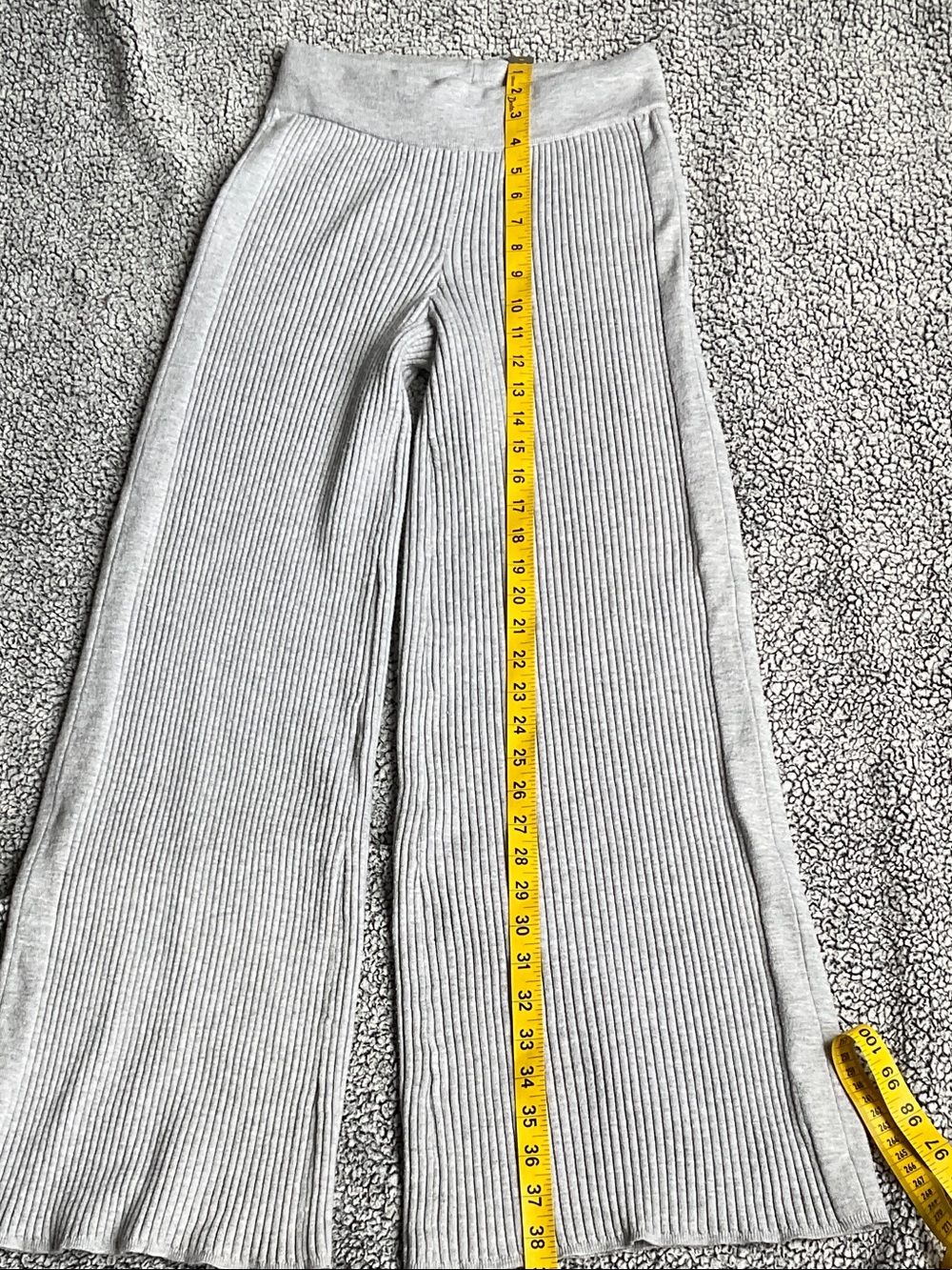 aerie Ribbed Wide-Leg Knit Pants in Gray - Picture 7 of 13